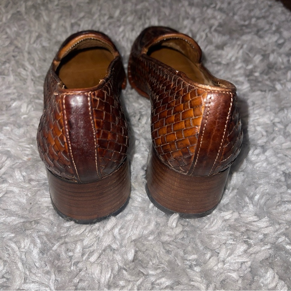 Sesto Meucci Of Florence Brown woven Tassie loafer Size 6N Shoes - Picture 8 of 8